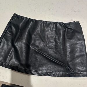 Princess Polly Black Faux Leather Mini Skirt